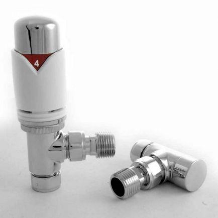 Ecostrad Realm Angled Thermostatic Radiator Valve - White